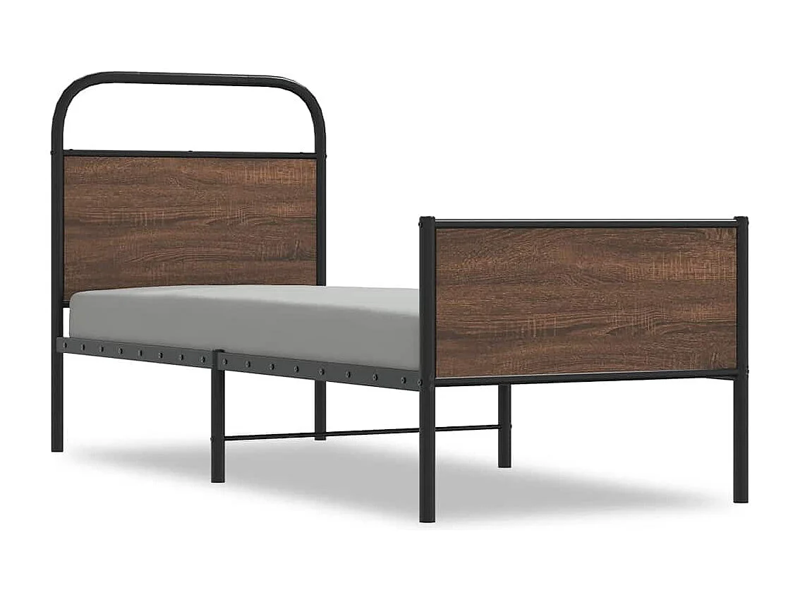 Cadre de lit sans matelas 80x200cm chêne marron bois ingénierie