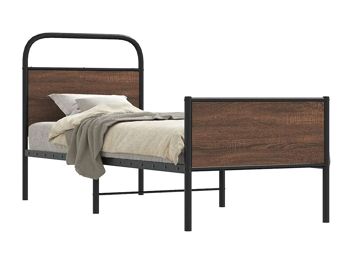 Cadre de lit sans matelas 80x200cm chêne marron bois ingénierie