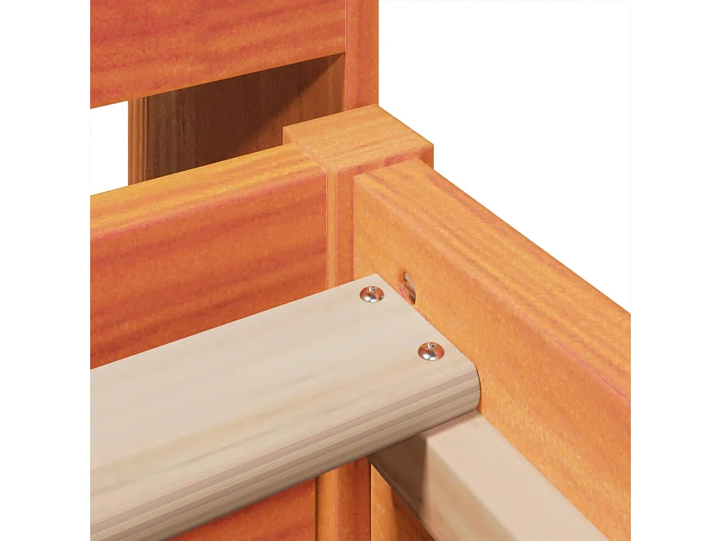 Bedframe zonder matras massief grenenhout wasbruin 75x190 cm