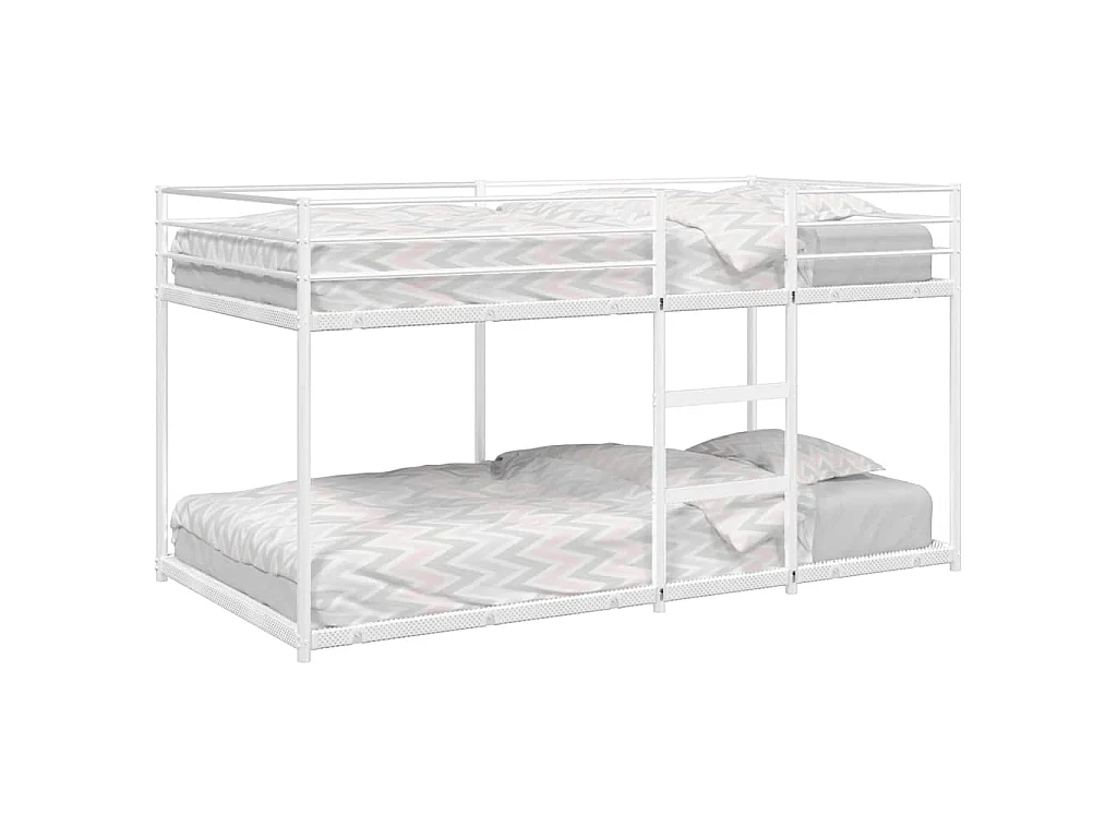 Lit superposé sans matelas blanc 75x190 cm acier