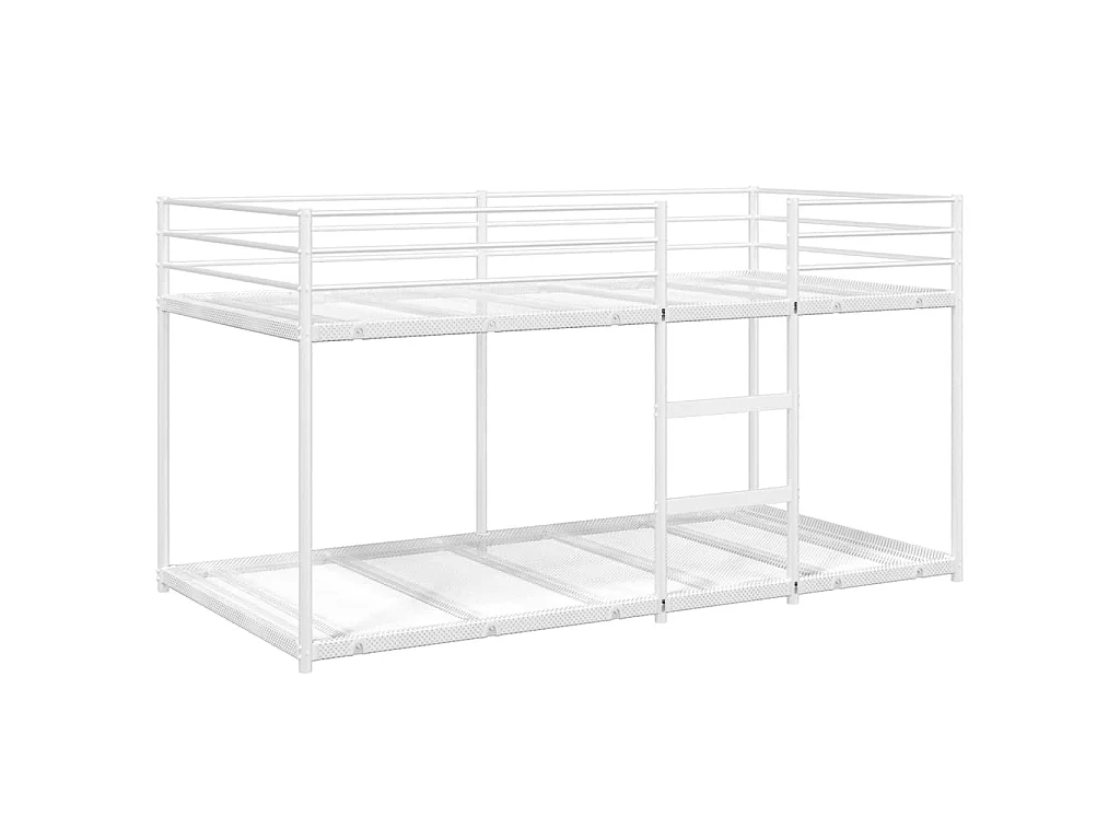 Lit superposé sans matelas blanc 75x190 cm acier