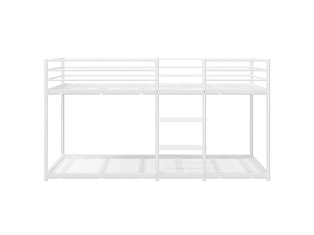 Lit superposé sans matelas blanc 75x190 cm acier