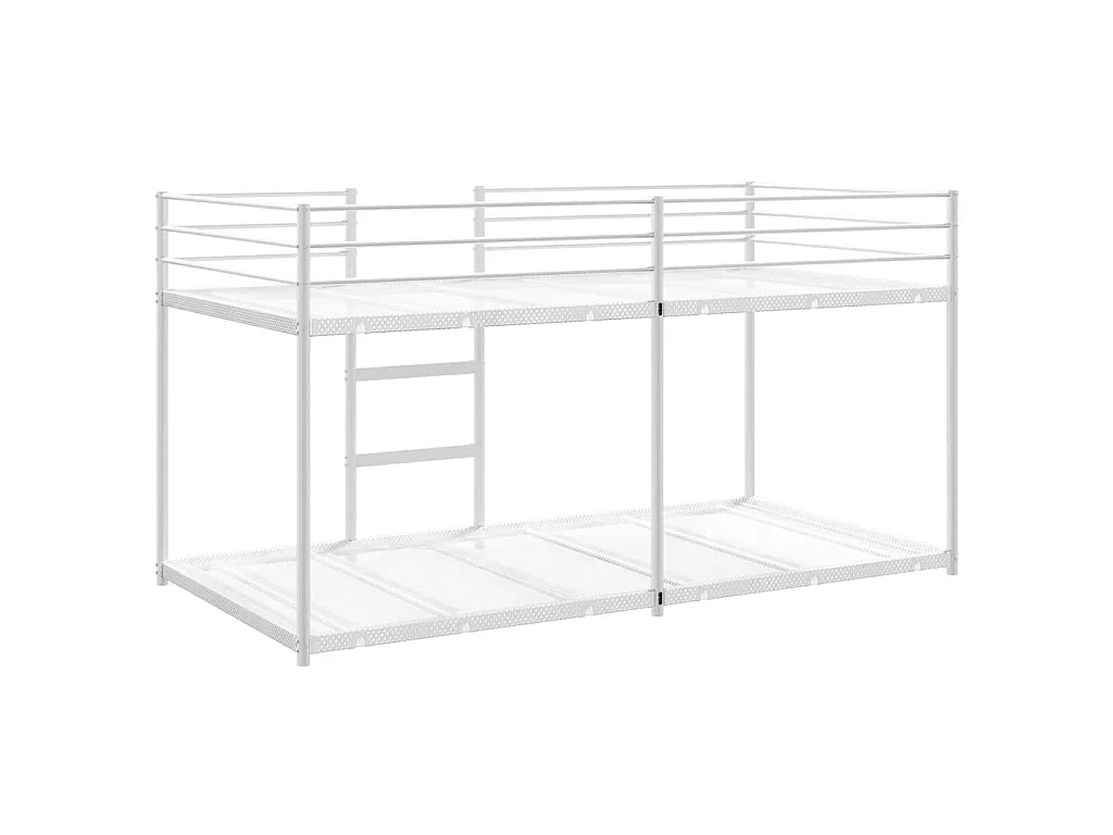 Lit superposé sans matelas blanc 75x190 cm acier