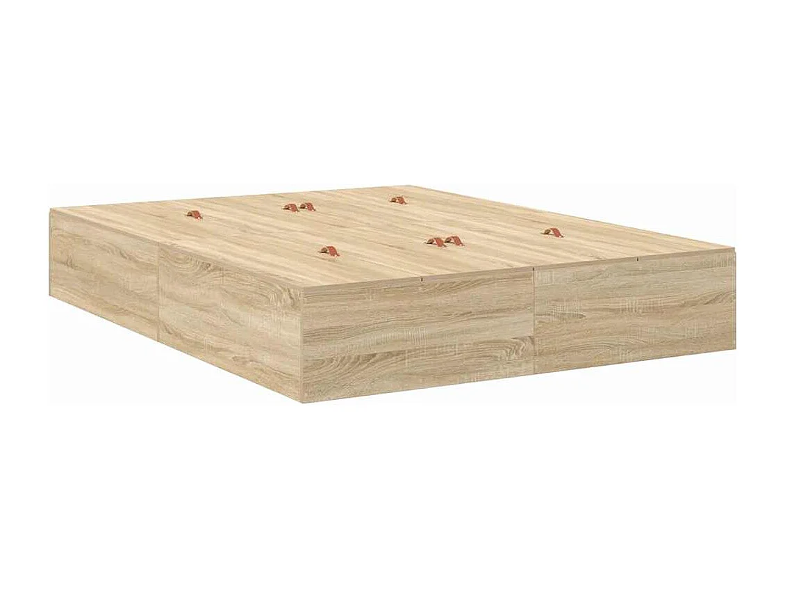 Cadre de lit Chêne sonoma 135 x 190 cm Bois d'ingénierie