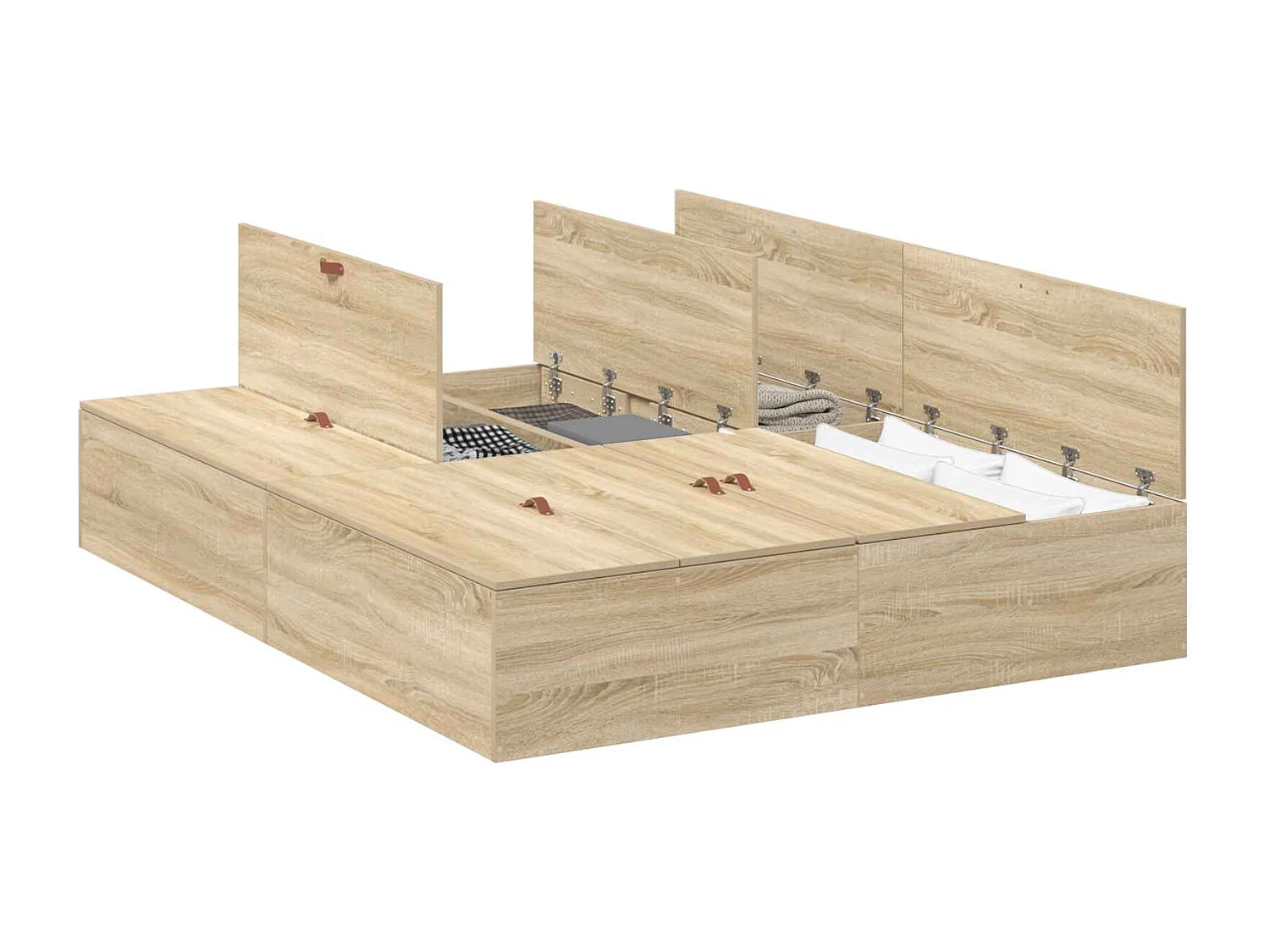 Cadre de lit avec rangement Chêne Sonoma 135 x 190 cm