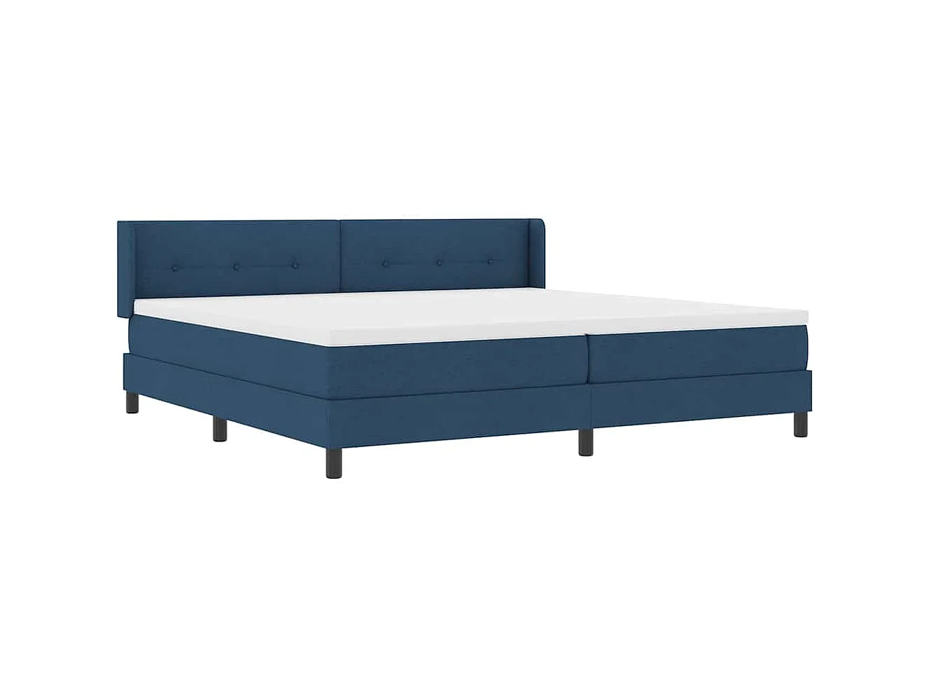 Lit à ressorts avec matelas Bleu 200 x 200 cm Polyester