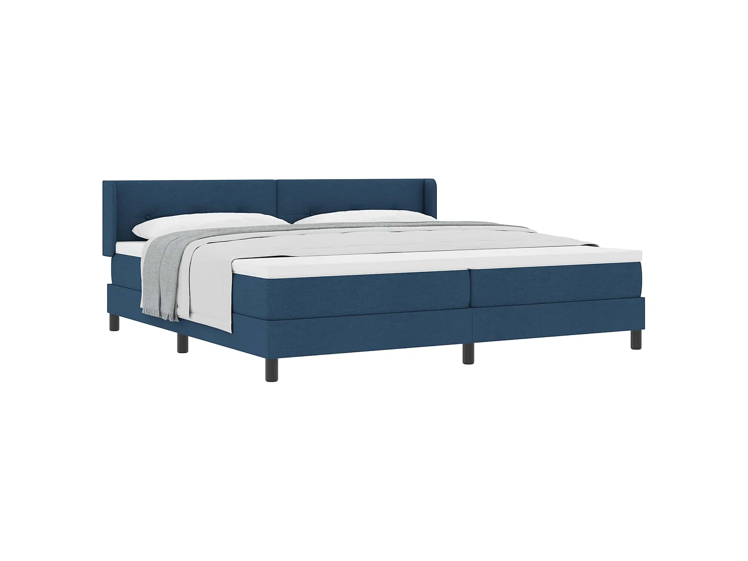 Letto a molle con testiera Blu 200 x 200 cm Tessuto