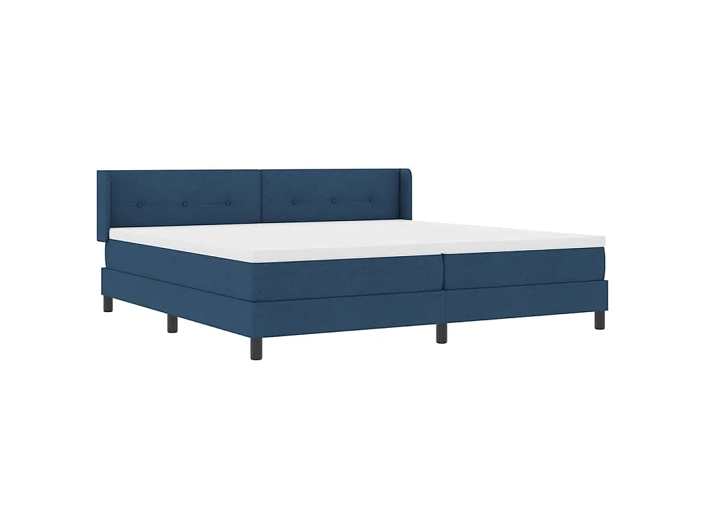 Letto a molle con testiera Blu 200 x 200 cm Tessuto