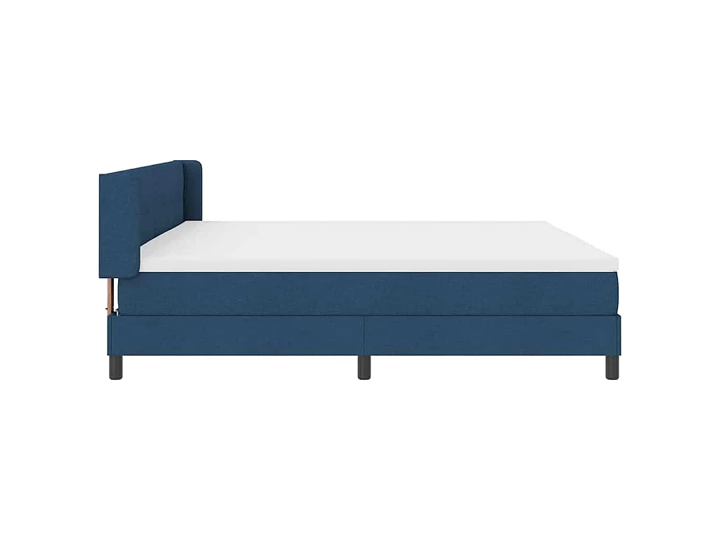 Letto a molle con testiera Blu 200 x 200 cm Tessuto