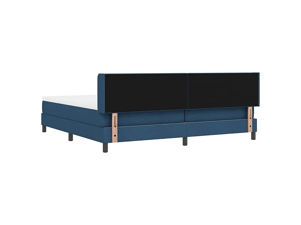 Letto a molle con testiera Blu 200 x 200 cm Tessuto
