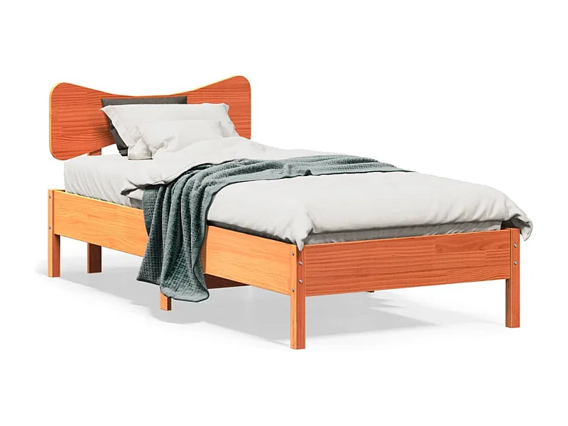 Massivholzbett ohne Matratze Wachsbraun 75x190 cm Kiefernholz