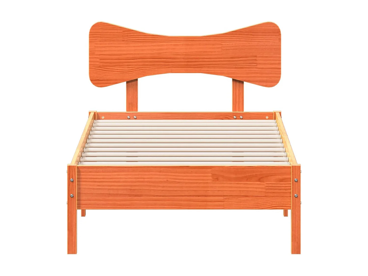 Bedframe zonder matras massief grenenhout wasbruin 75x190 cm