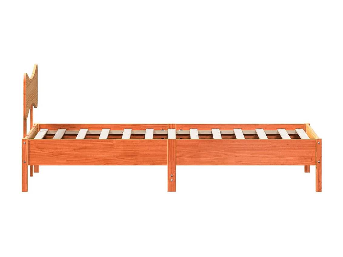 Bedframe zonder matras massief grenenhout wasbruin 75x190 cm