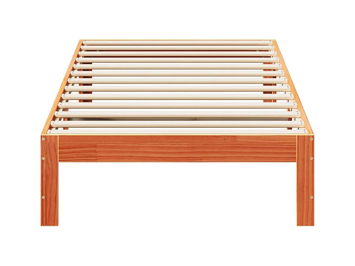 Massivholzbett ohne Matratze Wachsbraun 80x200 cm Kiefernholz