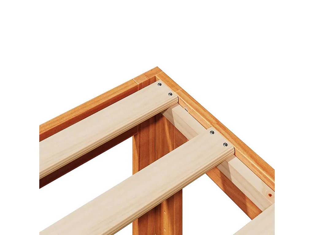 Massivholzbett ohne Matratze Wachsbraun 80x200 cm Kiefernholz