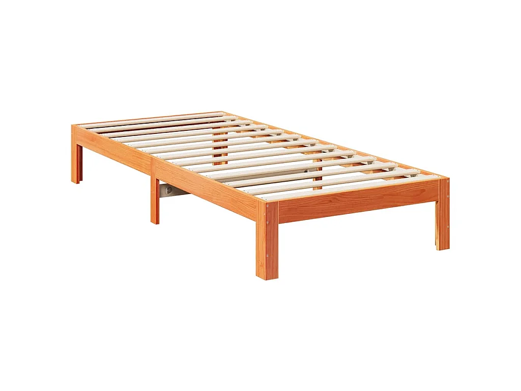 Cadre de lit sans matelas cire marron 80x200 cm bois pin massif