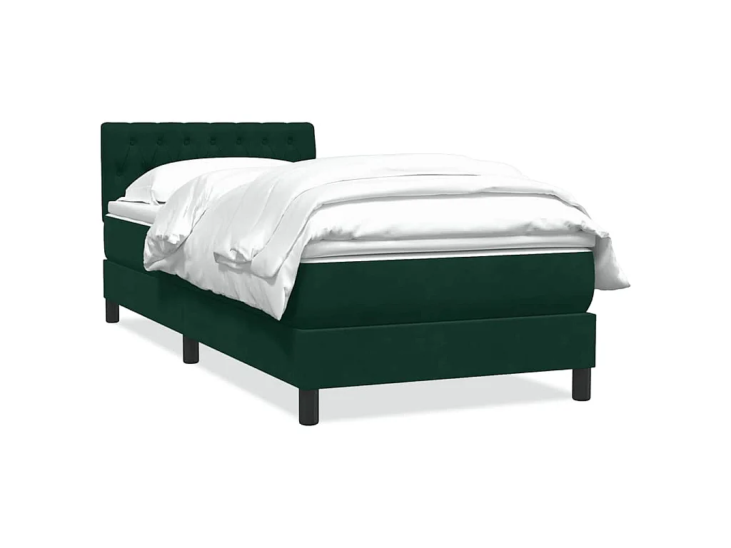 Boxspring met matras fluweel donkergroen 80x220 cm
