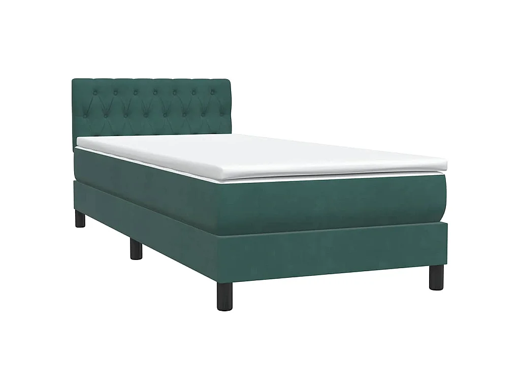 Boxspring met matras fluweel donkergroen 80x220 cm