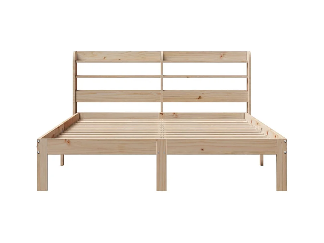 Cadre de lit et tête de lit sans matelas 135x190 cm