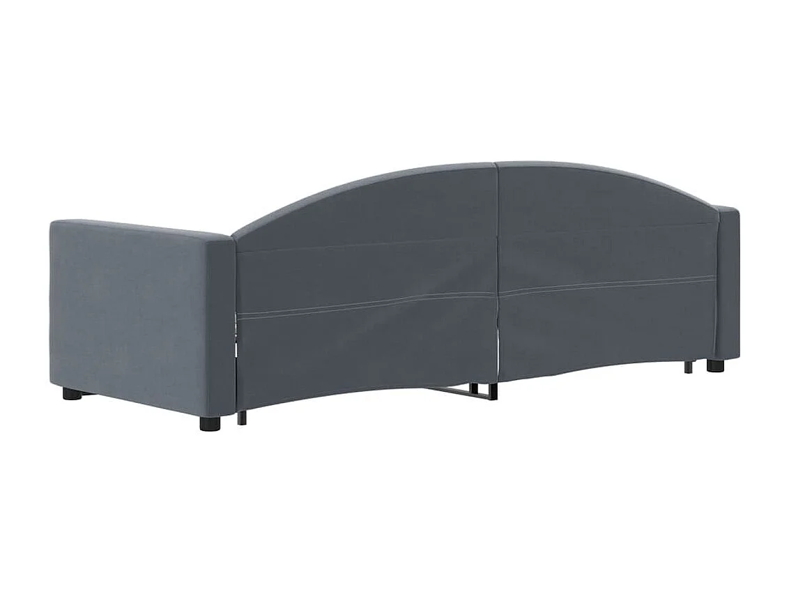 Tagesbett Ausziehbar Dunkelgrau 80x200 cm Samt