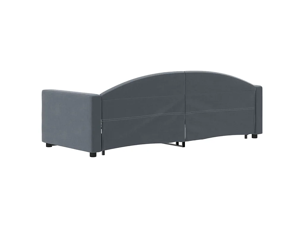 Slaapbank met onderschuifbed 80x200 cm fluweel donkergrijs