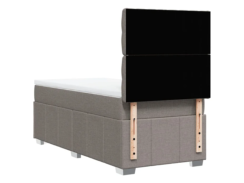 Boxspringbett mit Matratze Taupe 80x200 cm Stoff