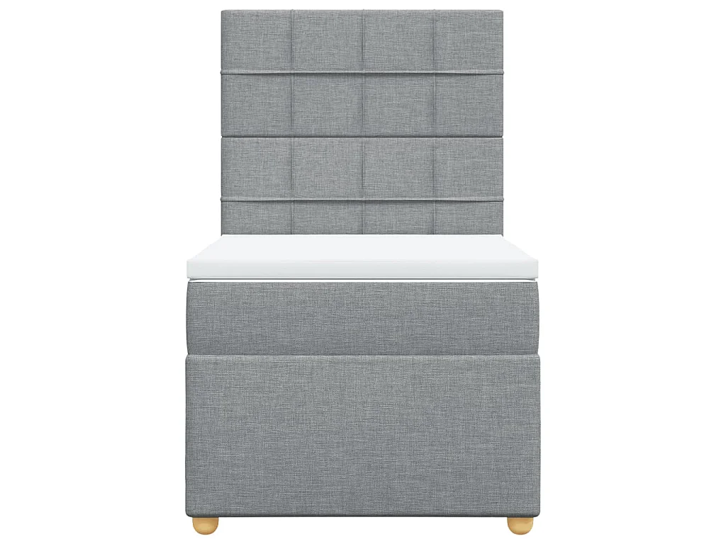 Cama com molas/colchão 80x200 cm tecido cinza-claro