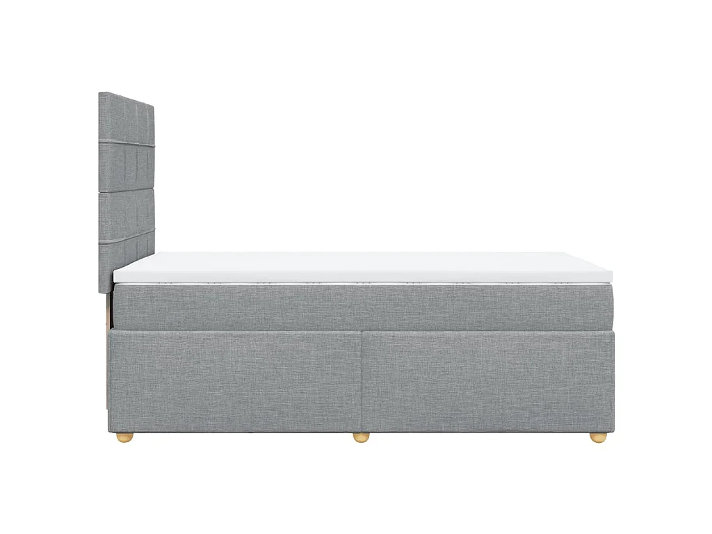 Cama com molas/colchão 80x200 cm tecido cinza-claro