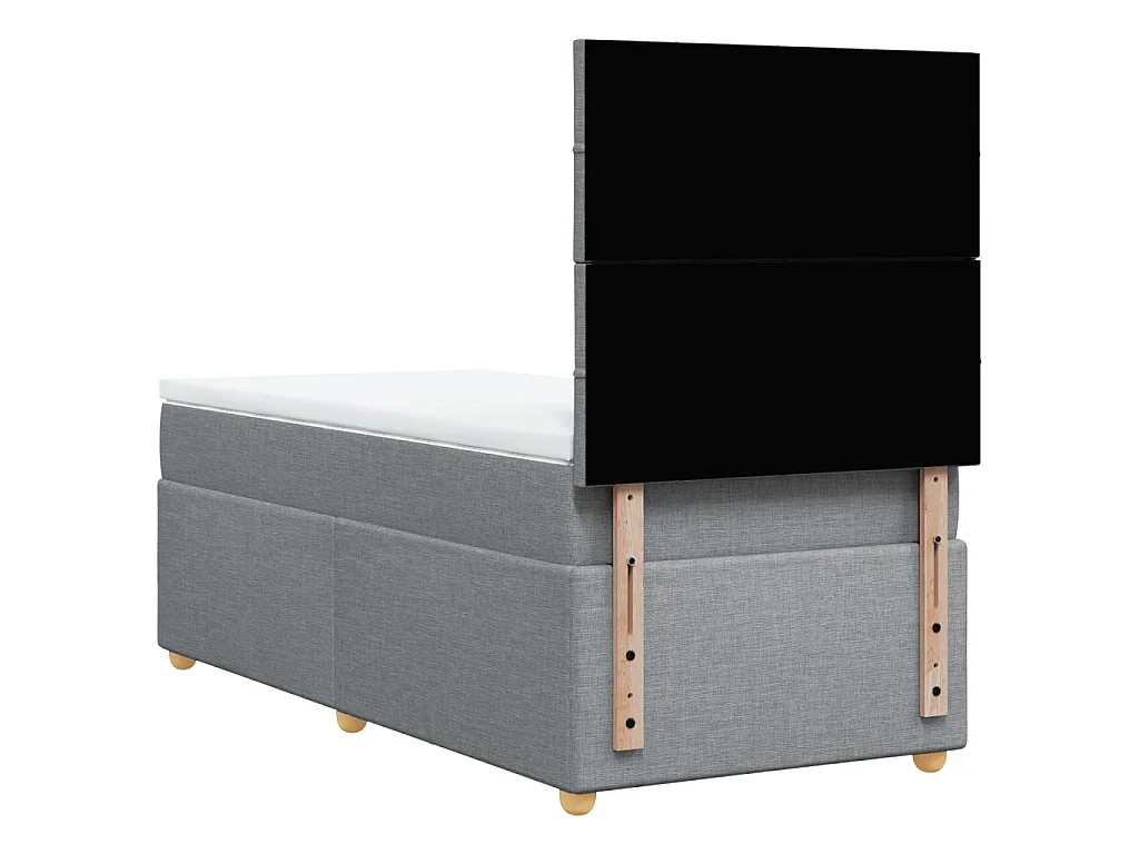 Cama com molas/colchão 80x200 cm tecido cinza-claro