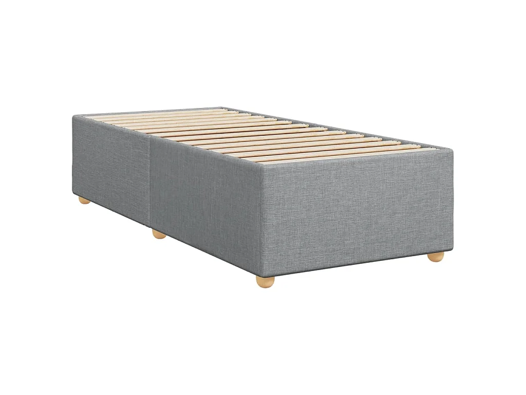 Cama com molas/colchão 80x200 cm tecido cinza-claro