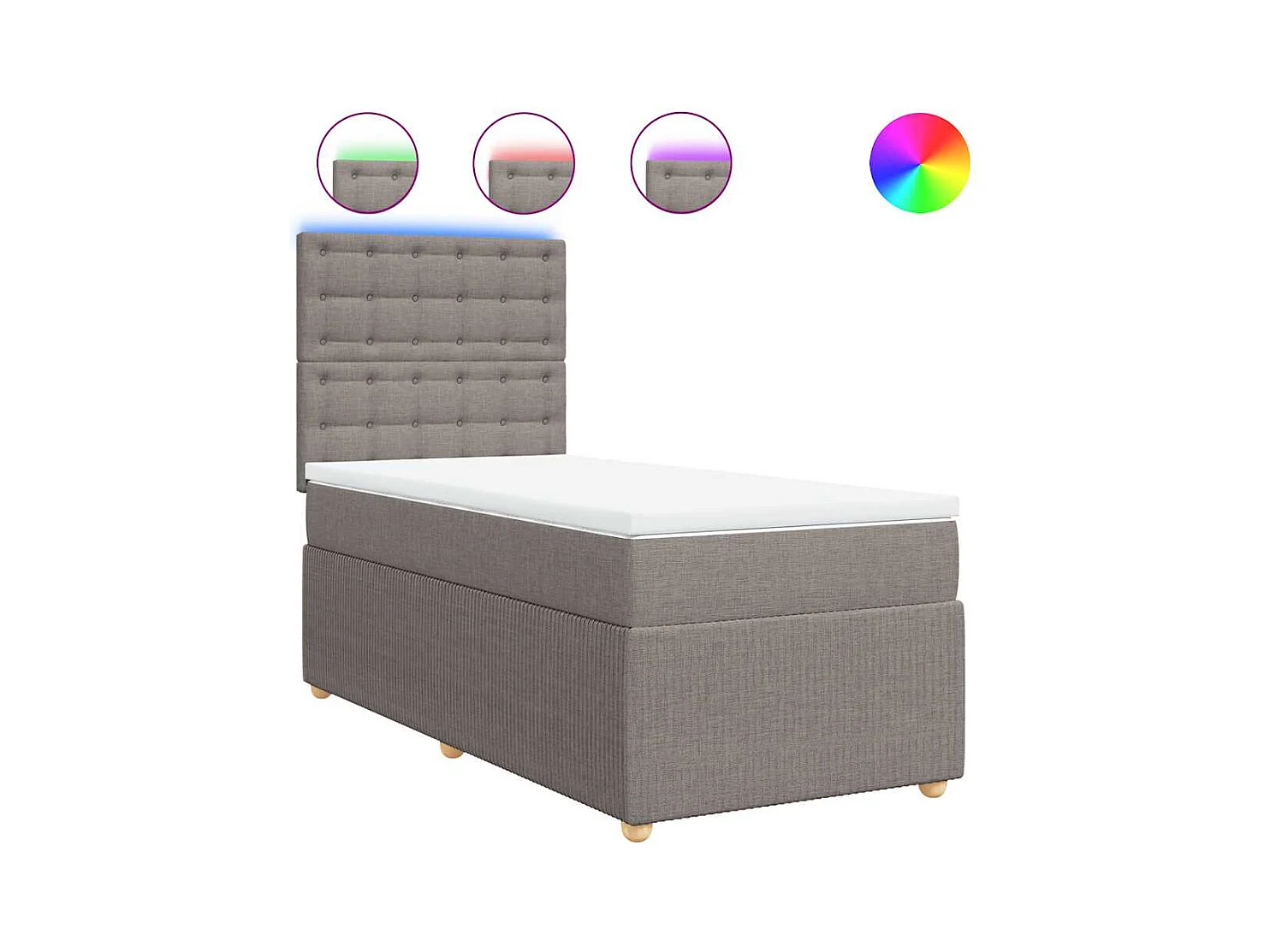 Giroletto a Molle con Materasso Tortora 80x200 cm inTessuto