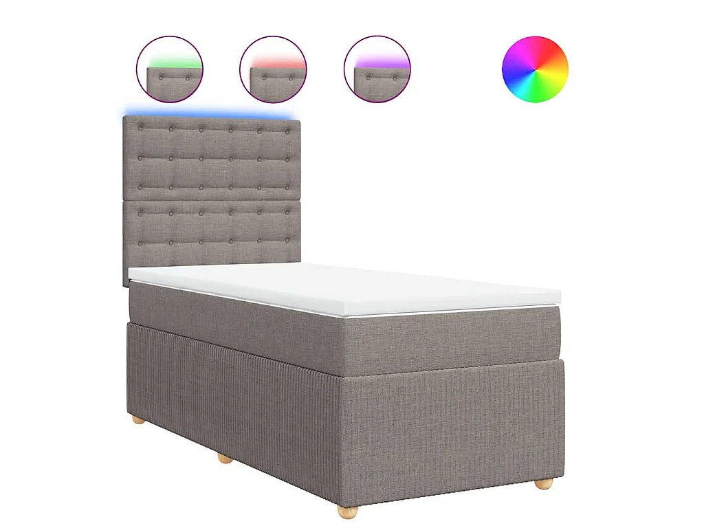 Boxspringbett mit Matratze Taupe 80x200 cm Stoff
