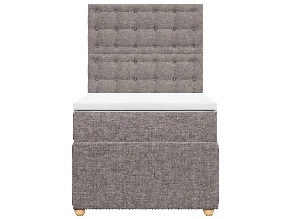 Boxspringbett mit Matratze Taupe 80x200 cm Stoff