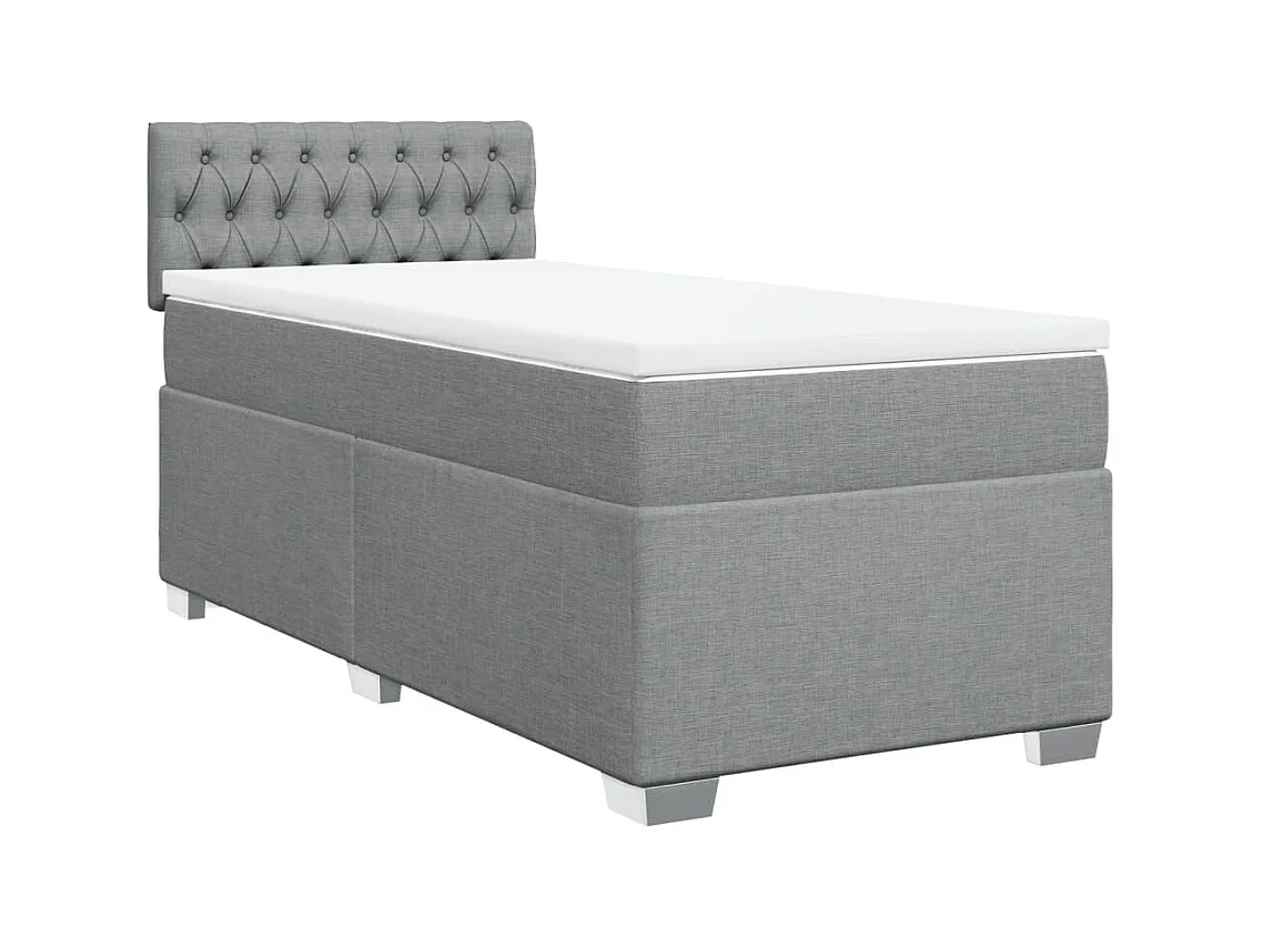 Sommier à lattes de lit avec matelas gris clair 80x200 cm tissu