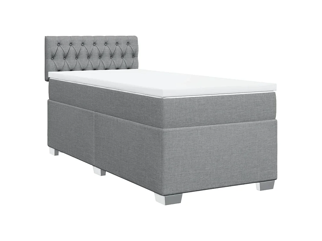 Cama com molas/colchão 80x200 cm tecido cinza-claro