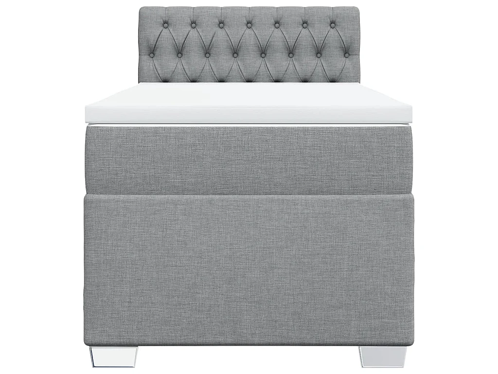 Cama com molas/colchão 80x200 cm tecido cinza-claro