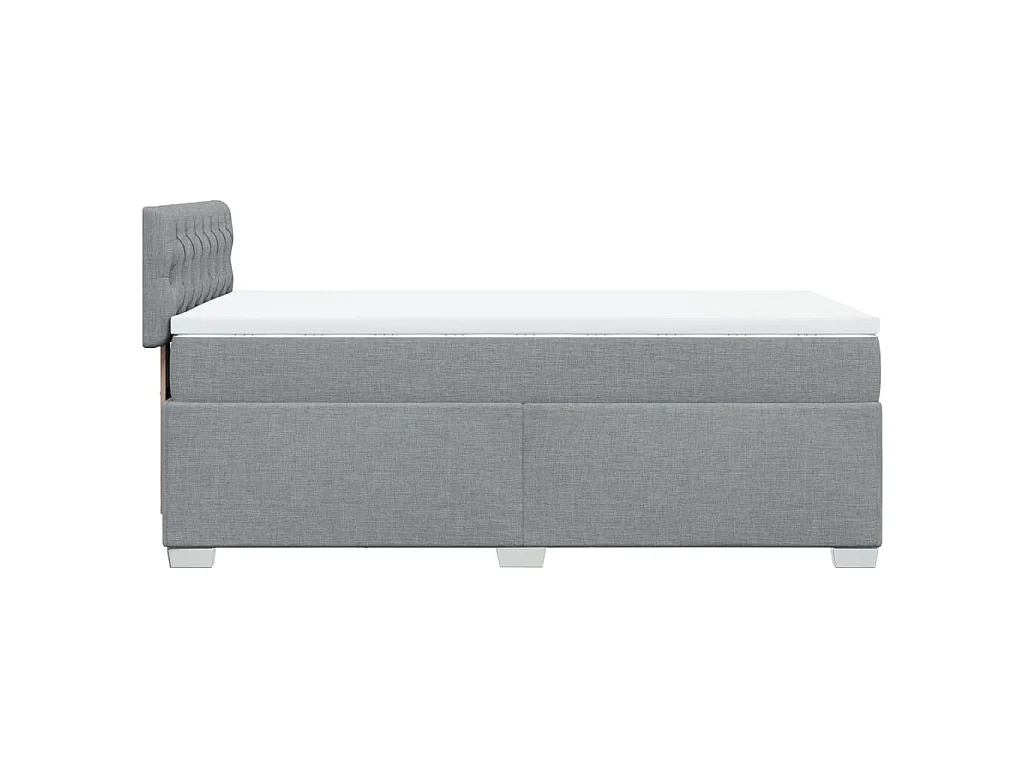Cama com molas/colchão 80x200 cm tecido cinza-claro