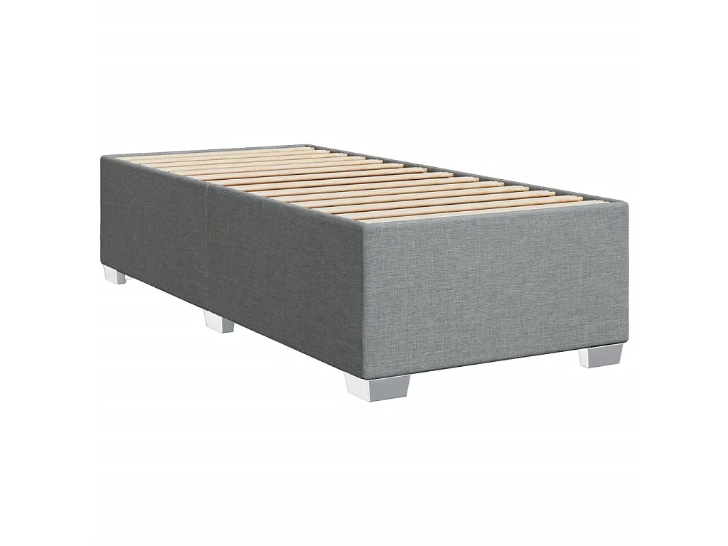 Cama com molas/colchão 80x200 cm tecido cinza-claro
