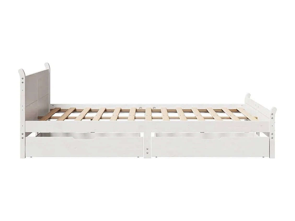 Cama sem colchão 135x190 cm madeira de pinho maciça branco