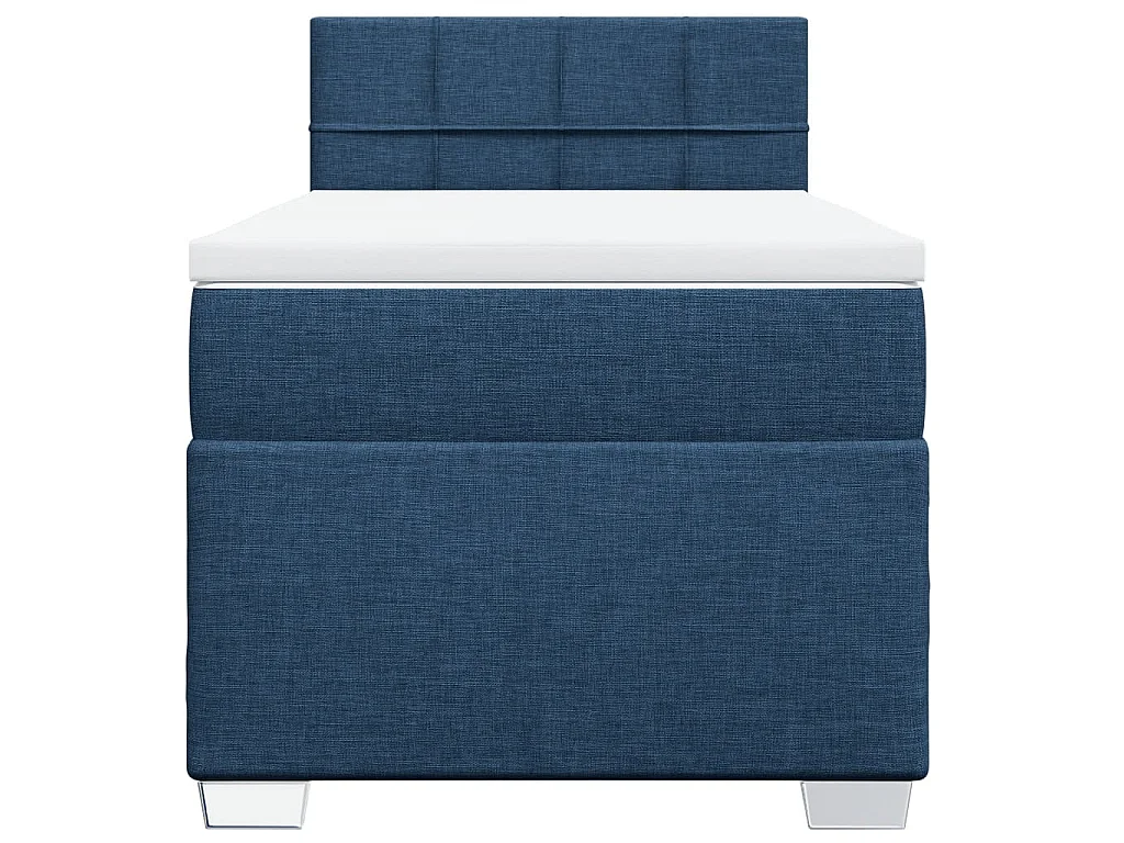 Cama com molas/colchão 80x200 cm tecido azul