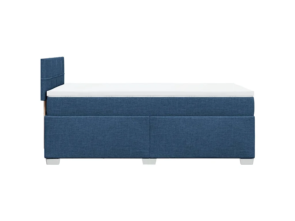 Cama com molas/colchão 80x200 cm tecido azul