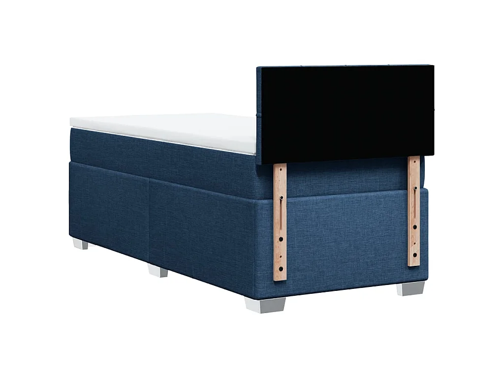 Cama com molas/colchão 80x200 cm tecido azul