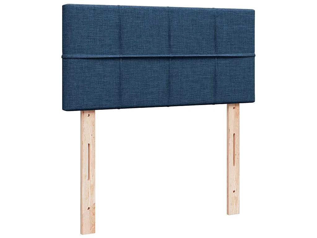 Cama com molas/colchão 80x200 cm tecido azul