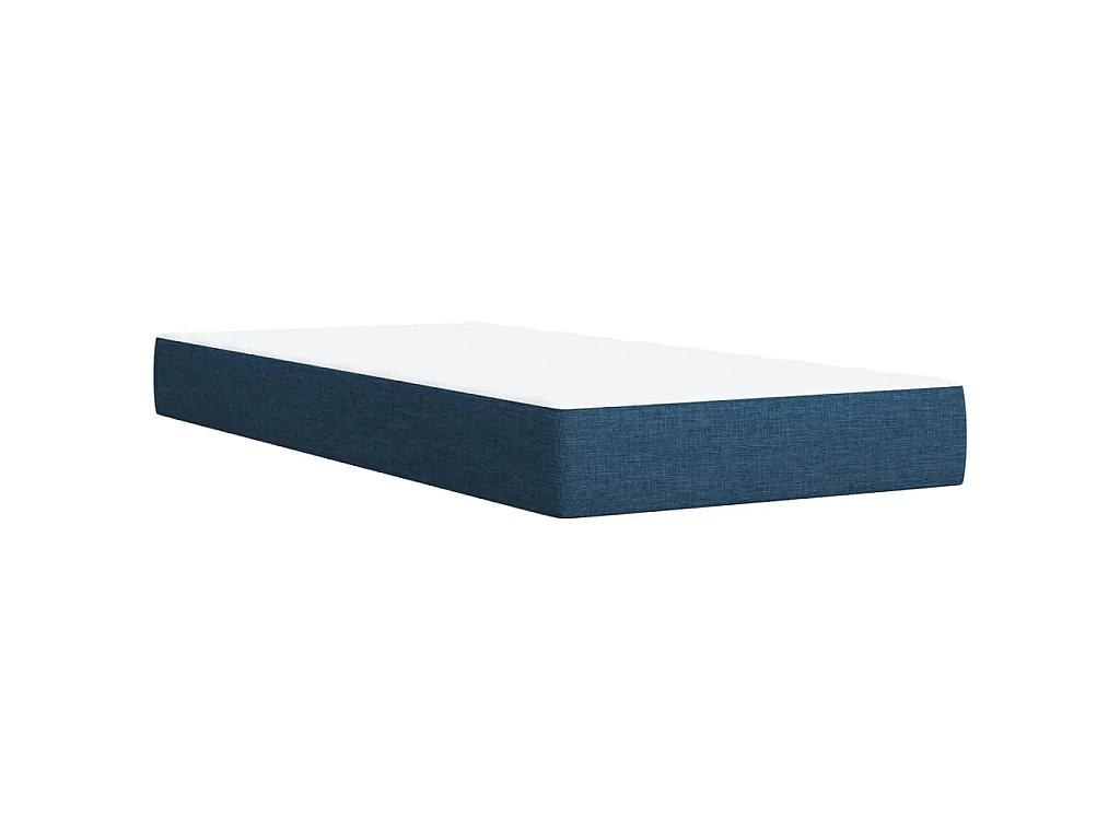 Cama com molas/colchão 80x200 cm tecido azul