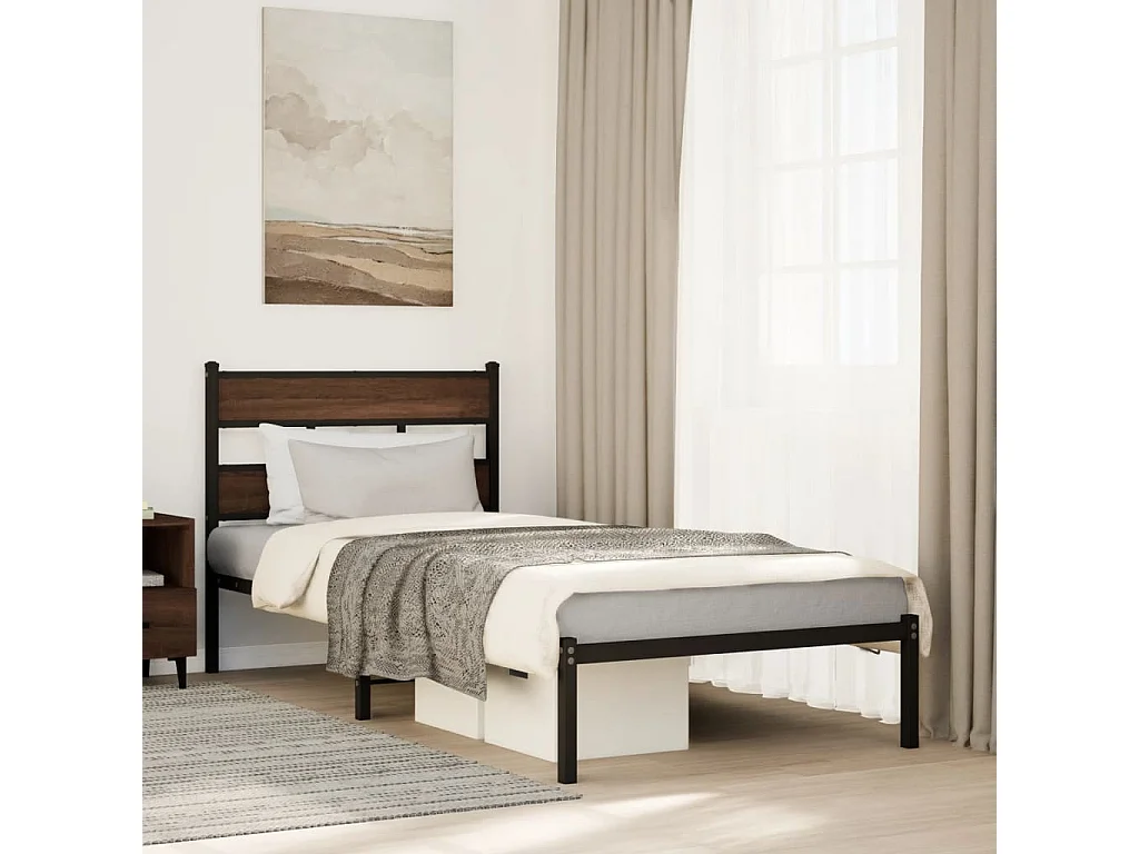 Cadre de lit sans matelas avec tête de lit 75x190 cm