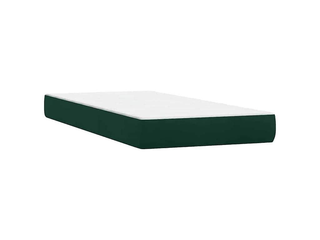Giroletto a Molle con Materasso Verde Scuro 80x220 cm Velluto
