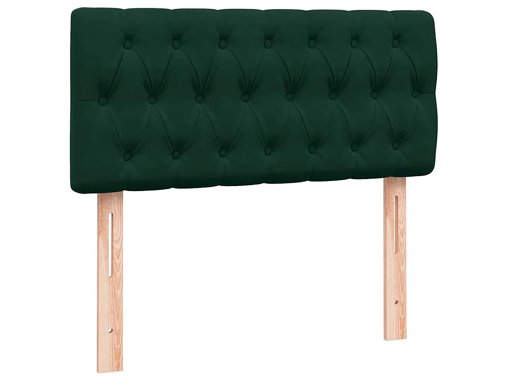 Giroletto a Molle con Materasso Verde Scuro 80x220 cm Velluto