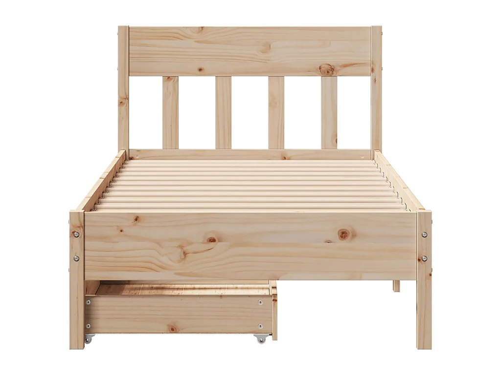 Cadre de lit sans matelas 75x190 cm bois de pin massif