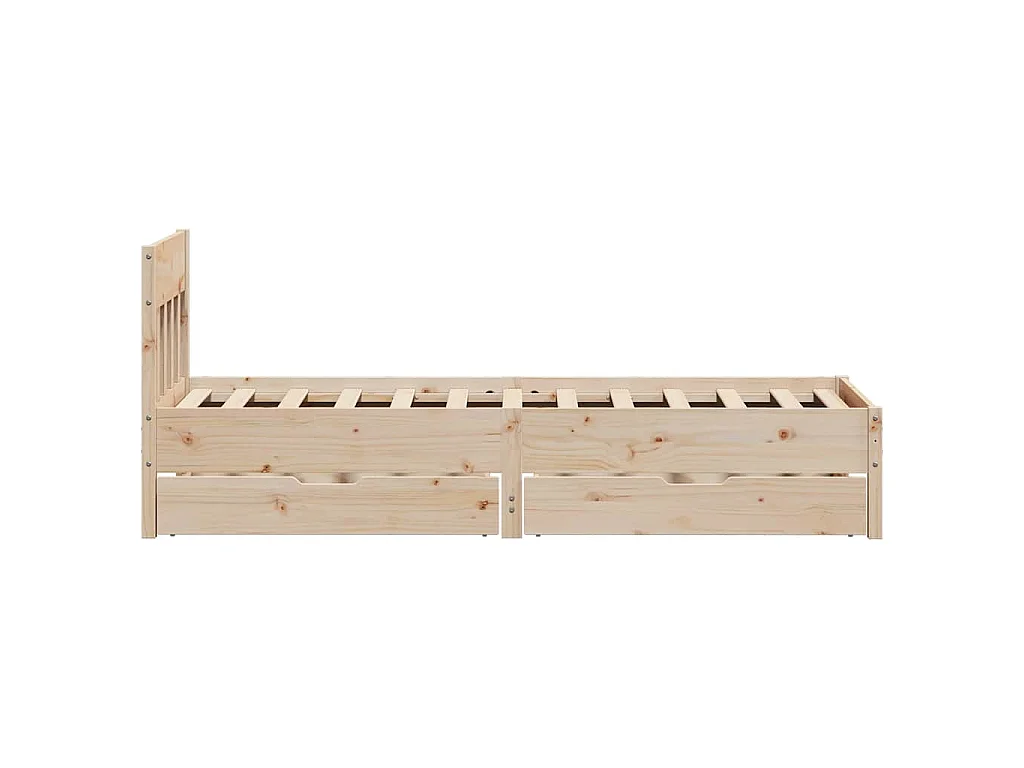 Cadre de lit sans matelas 75x190 cm bois de pin massif
