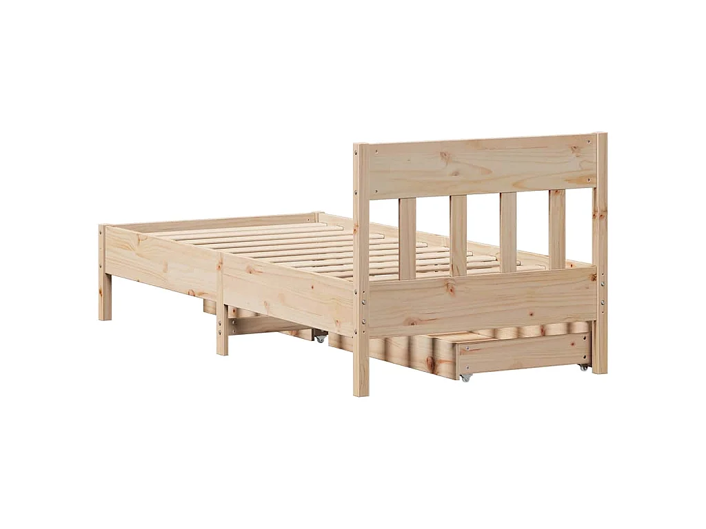 Cadre de lit sans matelas 75x190 cm bois de pin massif
